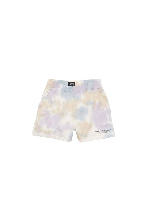 Stussy Womens Breeze Tie Dye Short Leisure Sets Pink - LHGNQ4812